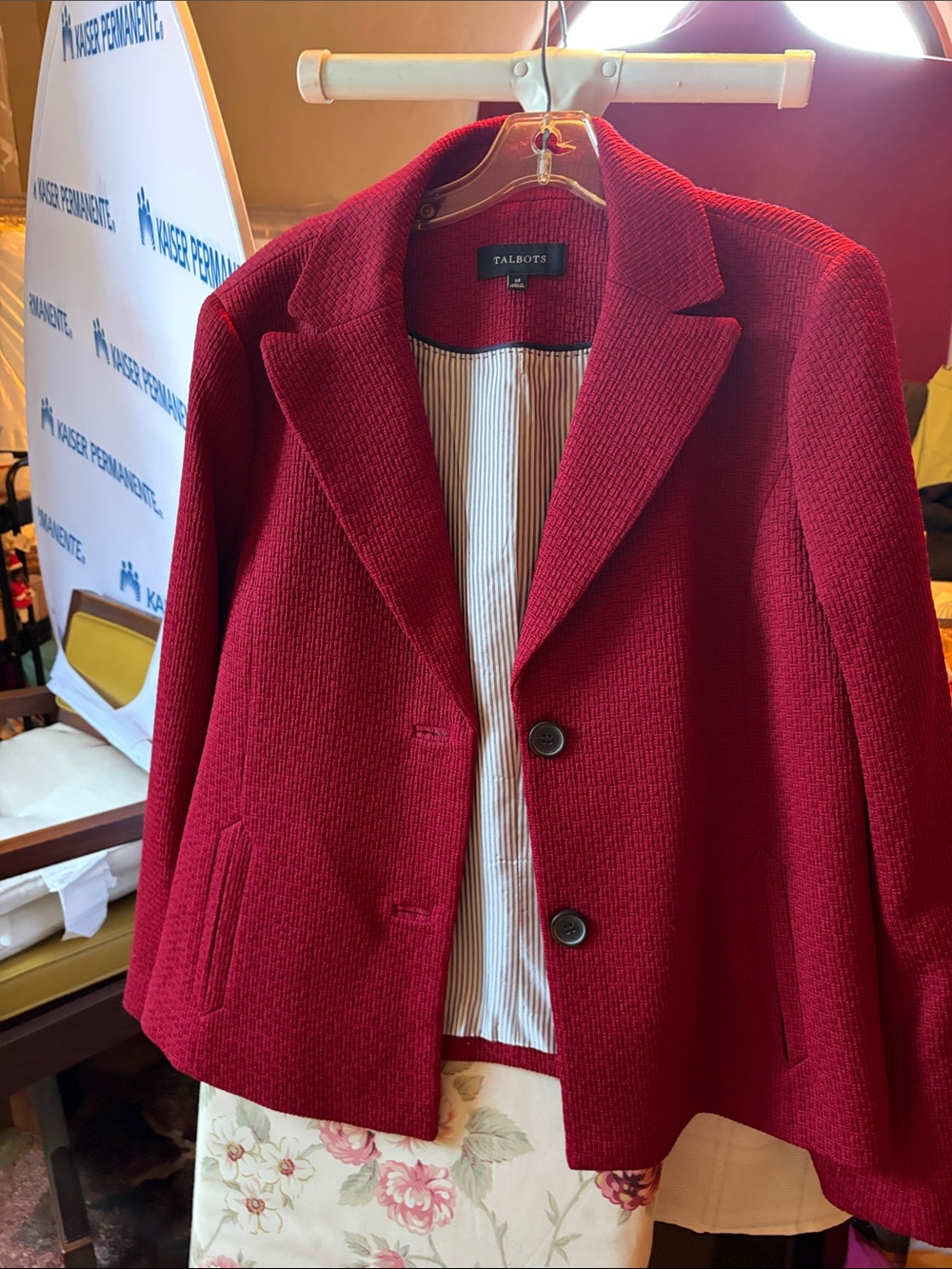 Talbots Women's Deep Red Textured Blazer